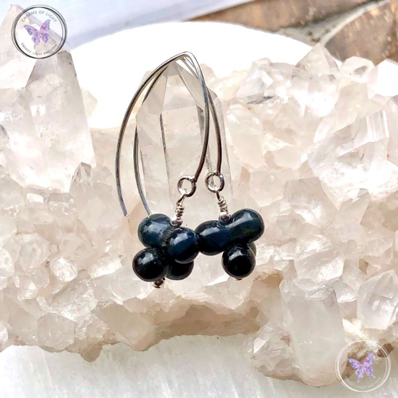 Blue Tiger Eye Drop Earrings